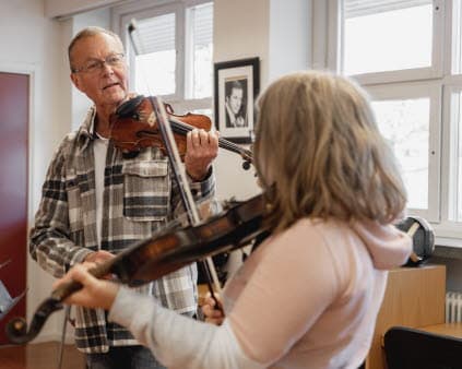 Bild från en musiklektion på Sunne kulturskola