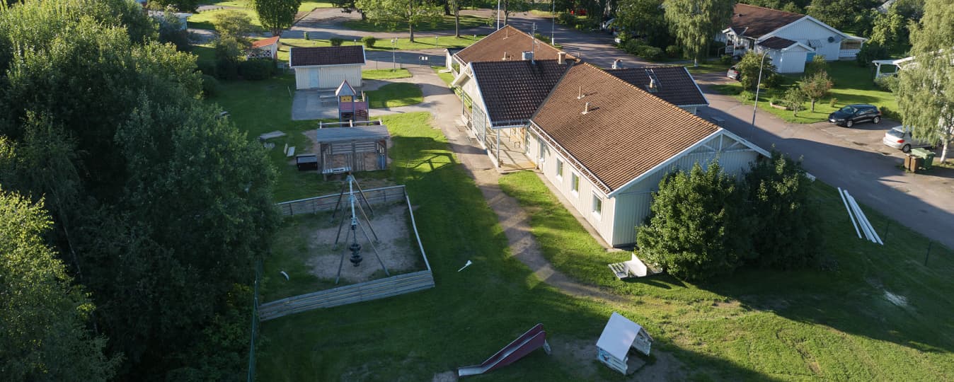 Flygfoto över Forsnäsgården.