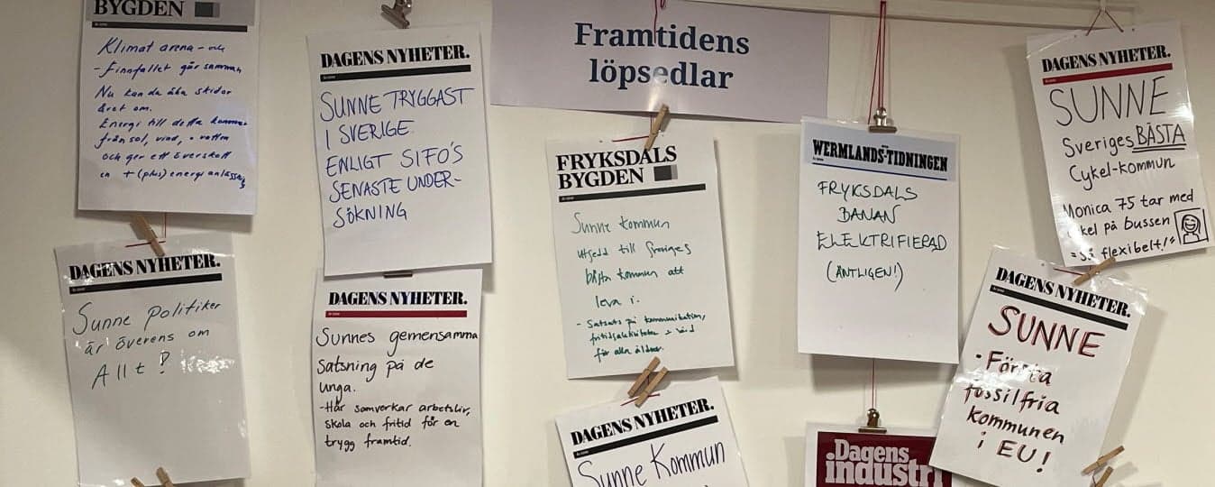 Ett axplock av alla de löpsedlar som kom fram på byträffar och workshops.