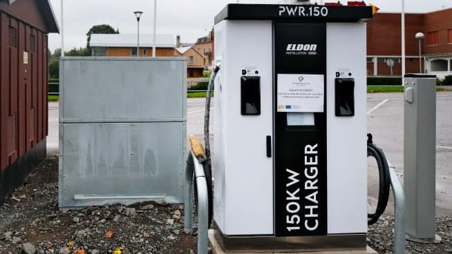 Laddstationen på Mejeriängen i Sunne.