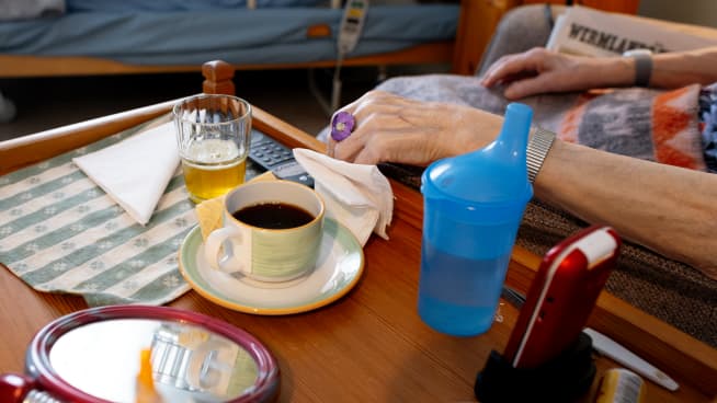 Kaffe som serverats på rummet för en boende på Selmagården.