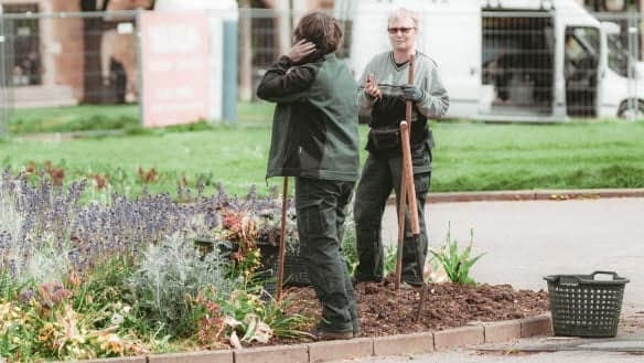 Trädgårdsarbetare.