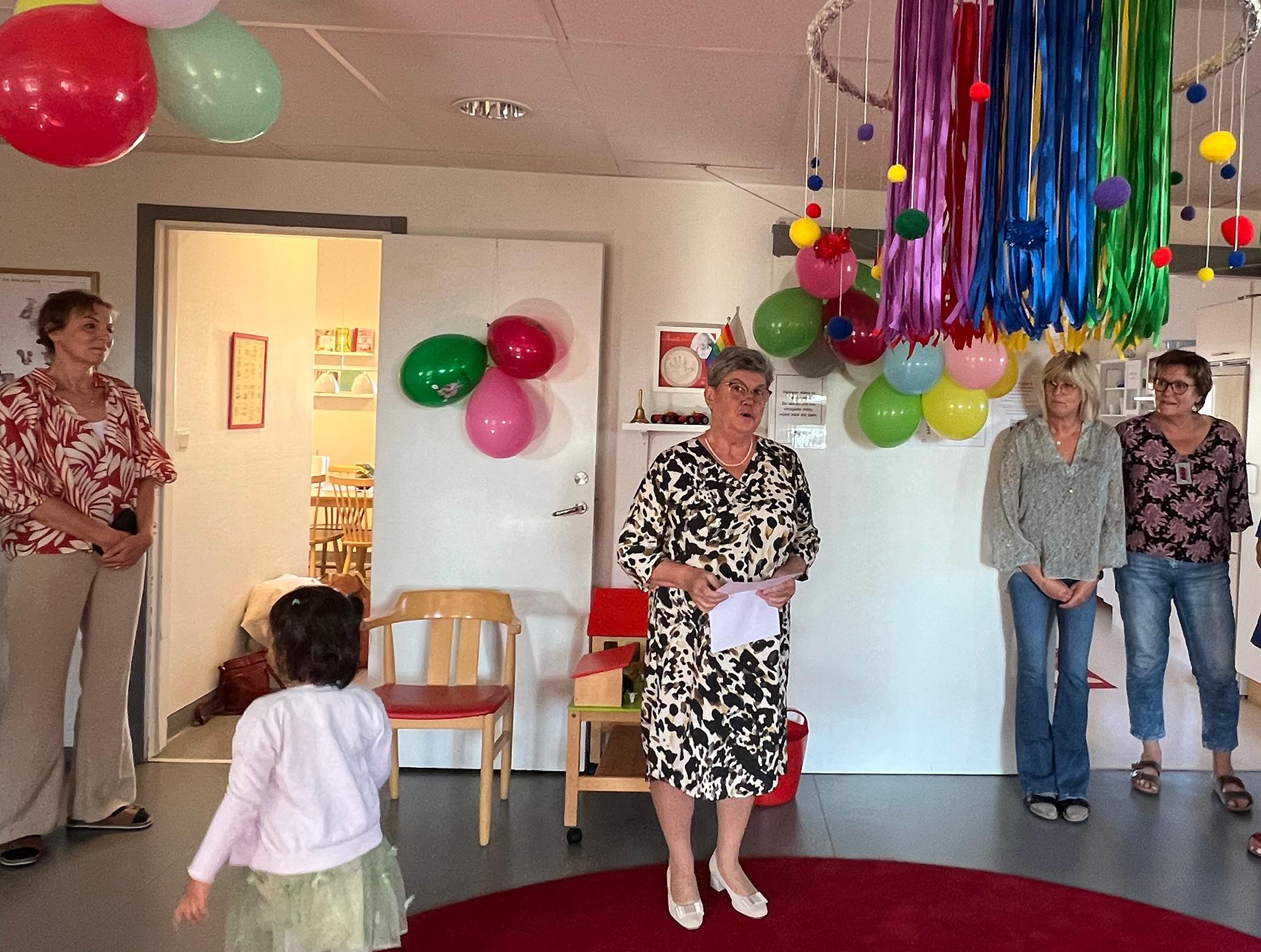 Familjecentralen i Sunne firar 20 år, från vänster Maria Ant Styffe, Marianne Åhman, Lena Jansson och Birgitta Engström.