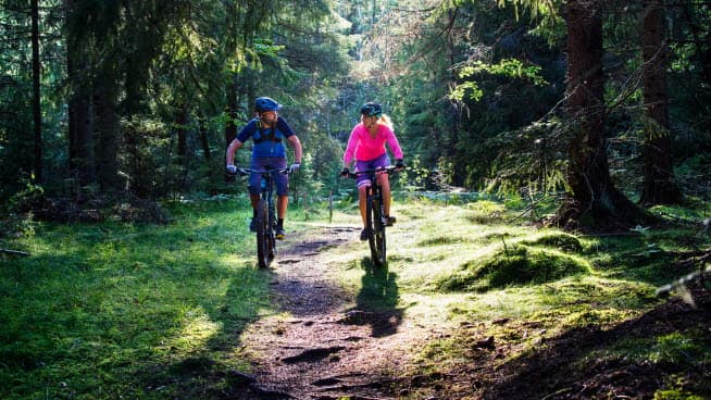 Personer som cyklar.