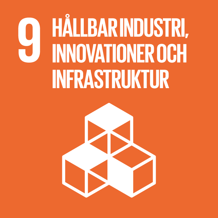 Globala målen - mål 9, hållbar industri, innovationer och infrastruktur.