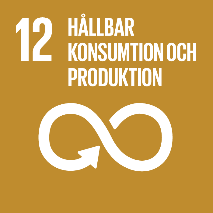 Globala målen - mål 12, hållbar konsumtion och produktion.