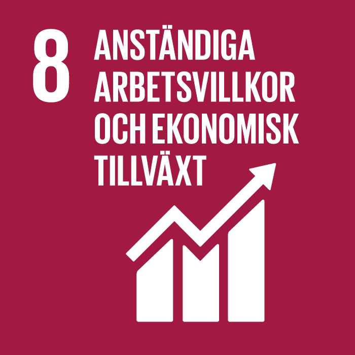 Globala målen - mål 8, anständiga arbetsvillkor och ekonomisk tillväxt.