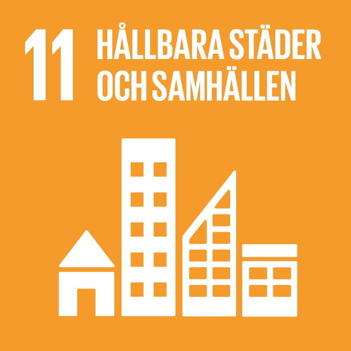 Globala målen - mål 11, hållbara städer och samhällen.