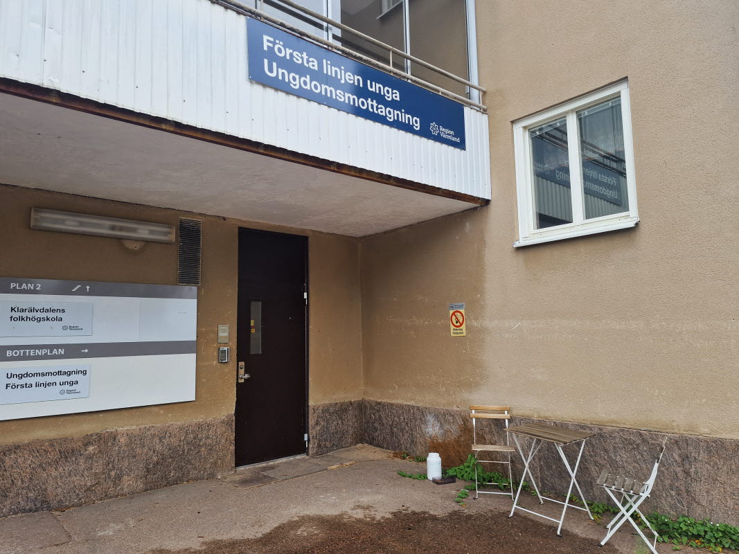 Ungdomsmottagningens lokal i Sunne ligger i samma byggnad som vårdcentralen.