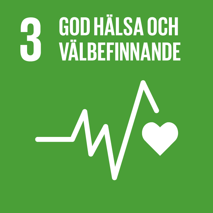 Globala målen - mål 3, god hälsa och välbefinnande.