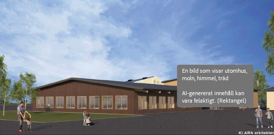 Skiss p&aring; den nya byggnaden.