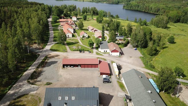 Flygbild över gymnasieskolan SG/Södra Viken.