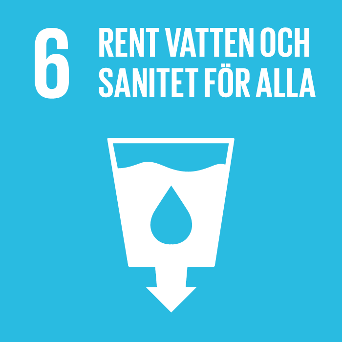 Globala målen - mål 6, rent vatten och sanitet för alla.